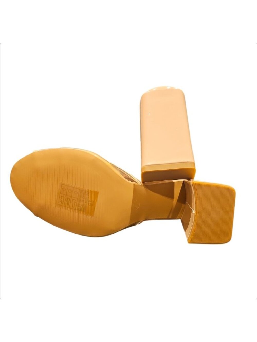 Clear Strap Open-Toe Block Heel Sandals For Women Transparent & Nude Design - Picture 6 of 8
